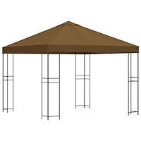 vidaXL Paviljong 3 x 3 m Taupe Polyester och Stål 190 gsm