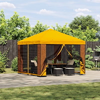 vidaXL Paviljong 3 x 3 m Gul Polyester och Stål 190 gsm