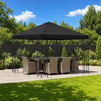 vidaXL Paviljong 3 x 3 m Svart Polyester och Stål 190 gsm