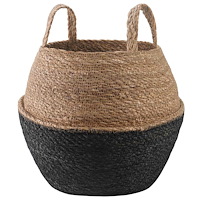 vidaXL Kruka med handtag Svart Ø 32 x 32 cm 100% Sjögräs