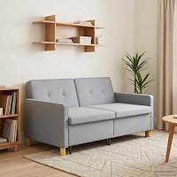 vidaXL Pull Out Sofa Bed Ljusgrön Tyg