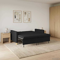 vidaXL Pull Out Sofa Bed Svart Tyg