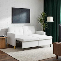 vidaXL Pull Out Sofa Bed Vit Tyg