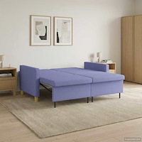 vidaXL Pull Out Sofa Bed Jeansblå Tyg