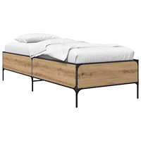 vidaXL Sängram Artisan-ek 80 x 200 cm Konstruerat trä