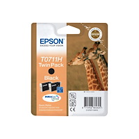 EPSON Epson T0711 Twin Pack - 2-pack - hög kapacitet - svart - original - bläckpatron