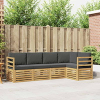 vidaXL Utomhussoffset 5 pcs Vit och antracit 245 x 126,5 x 73 cm
