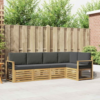 vidaXL Utomhussoffset 5 pcs Vit och antracit 247 x 128,5 x 73 cm