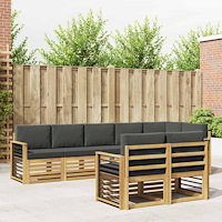 vidaXL Utomhussoffset 8 pcs Vit och antracit 306 x 128,5 x 73 cm
