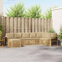 vidaXL Utomhussoffset 8 pcs Vit och Beige 306 x 187,5 x 73 cm