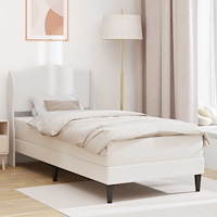 vidaXL Sängram med huvudgavel Vit 80 x 200 cm Konstläder