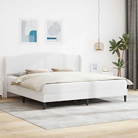 vidaXL Sängram med huvudgavel Vit 180 x 200 cm Konstläder