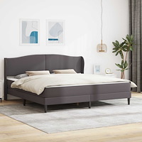 vidaXL Sängram med huvudgavel Grå 200 x 200 cm Konstläder