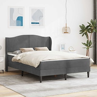 vidaXL Sängram med huvudgavel Mörkgrå 120 x 200 cm Sammet