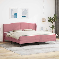 vidaXL Sängram med huvudgavel Rosa 180 x 200 cm Sammet