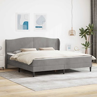 vidaXL Sängram med huvudgavel Ljusgrå 200 x 200 cm Sammet