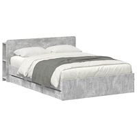 vidaXL Sängram med förvaring Betonggrå 150 x 200 cm Konstruerat trä