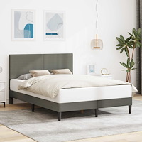 vidaXL Sängram med huvudgavel Ljusgrå 140 x 200 cm Kordread tyg