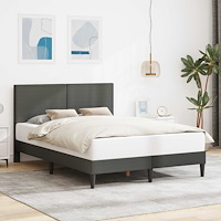 vidaXL Sängram med huvudgavel Mörkgrå 160 x 200 cm Kordread tyg