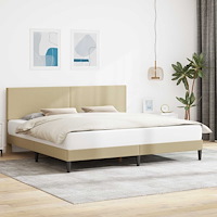 vidaXL Sängram med huvudgavel Ljust gröngrå 180 x 200 cm Kordread tyg
