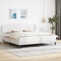 vidaXL Sängram med huvudgavel Vit 180 x 200 cm Konstläder