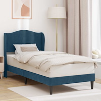 vidaXL Sängram med huvudgavel Blå 100 x 200 cm Sammet