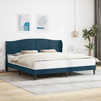 vidaXL Sängram med huvudgavel Blå 180 x 200 cm Sammet