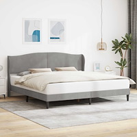 vidaXL Sängram med huvudgavel Ljusgrå 200 x 200 cm Sammet