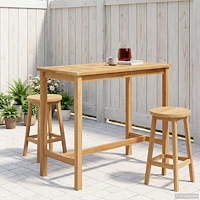 vidaXL Barbord Naturlig 110 x 60 x 105 cm Massiv teak