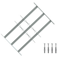 vidaXL Fönsterskyddsgaller med 3 Tvärstag 3 pcs 430-740 mm
