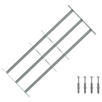 vidaXL Fönsterskyddsgaller med 3 Tvärstag 3 pcs 630-1140 mm
