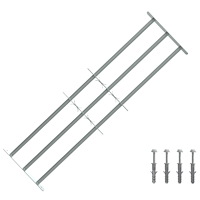 vidaXL Fönsterskyddsgaller med 3 Tvärstag 3 pcs 930-1740 mm