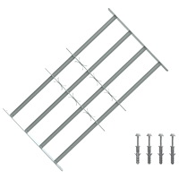 vidaXL Säkerhetsgaller för fönster med 4 tvärgående stolpar 3 pcs