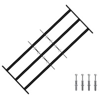 vidaXL Fönsterskyddsgaller med 3 Tvärstag 3 pcs 63-114 cm