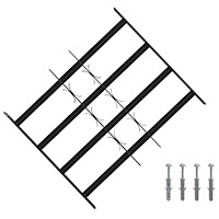vidaXL Säkerhetsgaller för fönster med 4 tvärgående stolpar 3 pcs