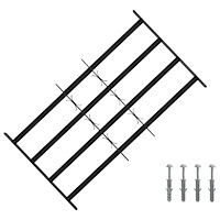 vidaXL Säkerhetsgaller för fönster med 4 tvärgående stolpar 3 pcs