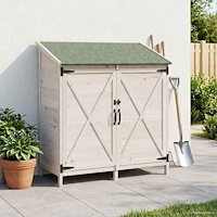 vidaXL Trädgårdshus Vit 106 x 56 x 113,5 cm Konstruerat trä