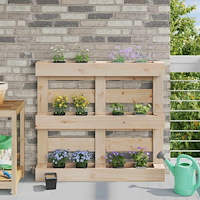 vidaXL Blomlådor för Euro-pallar 24 pcs Svart 13,5 x 9 x 9,5 cm