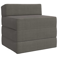 vidaXL Fällbar Soffbed Ljusgrå 200 x 70 x 15 cm Kordread tyg