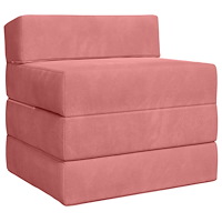 vidaXL Fällbar Soffbed Rosa 200 x 70 x 10 cm Sammet