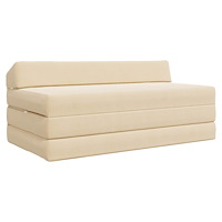 vidaXL Fällbar Soffbed Gräddvit 120 x 60 x 49 cm Tyg