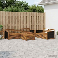 vidaXL Utomhussoffset 6 pcs Naturlig Massivt Akaciaträ
