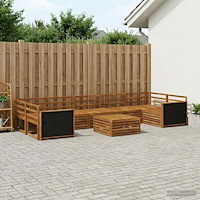 vidaXL Utomhussoffset 8 pcs Naturlig Massivt Akaciaträ