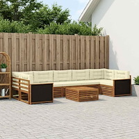 vidaXL Utomhussoffset 8 pcs Naturlig och Grädde