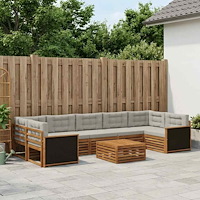 vidaXL Utomhussoffset 8 pcs Naturlig och ljusgrå