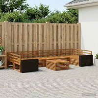 vidaXL Utomhussoffset 8 pcs Naturlig Massivt Akaciaträ