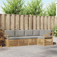 vidaXL Utomhussoffset 5 pcs Vit och ljusgrå 245 x 126,5 x 73 cm
