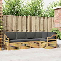 vidaXL Utomhussoffset 5 pcs Vit och antracit 245 x 126,5 x 73 cm