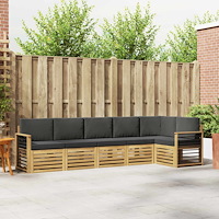 vidaXL Utomhussoffset 6 pcs Vit och antracit 306 x 128,5 x 73 cm