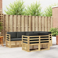 vidaXL Utomhussoffset 7 pcs Vit och antracit 245 x 126,5 x 73 cm